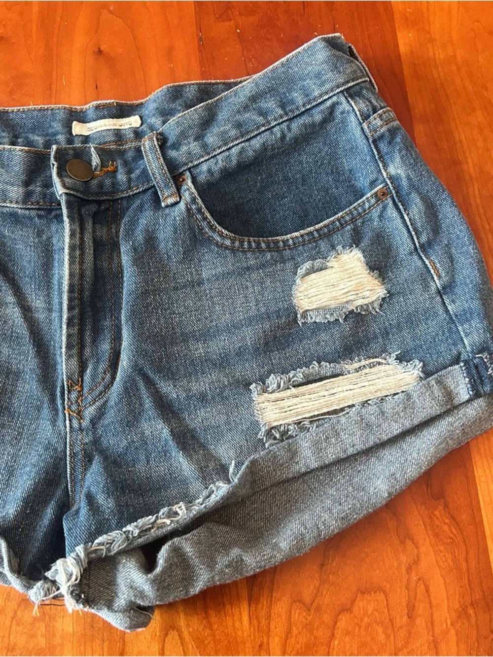 Billabong New Size 30 Drift Away Distressed Denim Shorts - Picture 3 of 8
